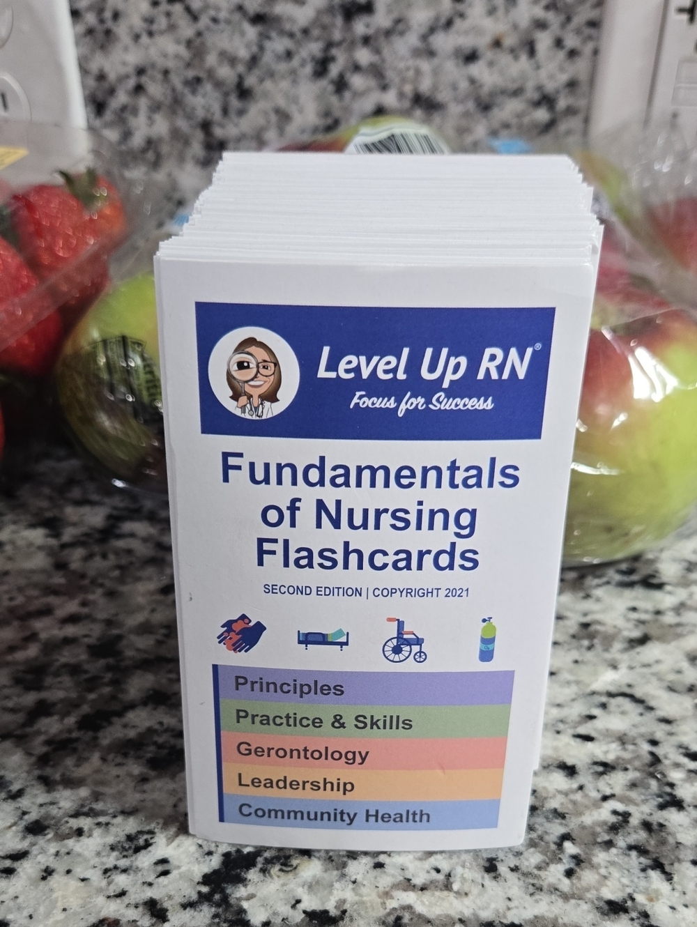 Level Up RN Fundamentals of Nursing Flashcards - White with Blue Accent